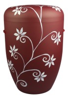 Urne bordeaux matt  Form b  Blumenranke