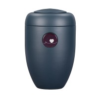 MemoriUrne petrol MemoriButton aubergine Herz