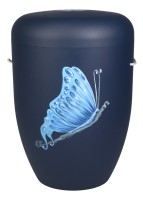 Urne blaulila matt  Form b  Butterfly Seitlich  blau