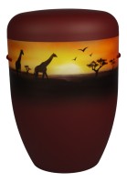 Urne bordeaux matt  Form b  Banderole  Giraffen