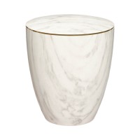 Urne Genesis Premium Marmor Carrara mit Dekorring Gold