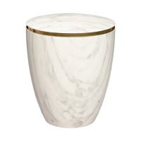 Urne Genesis Premium Marmor Carrara mit Dekorring Gold