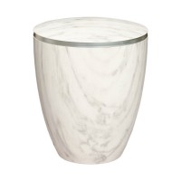 Urne Genesis Premium Marmor Carrara mit Dekorring Silber