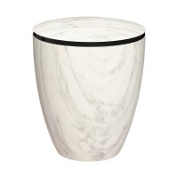 Urne Genesis Premium Marmor Carrara mit Dekorring Schwarz