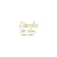 „Danke für alles was war” gold  Dekor für Urnen von Feuer und Erde