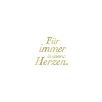 „Für immer in unseren Herzen” gold  Dekor für Urnen von Feuer und Erde