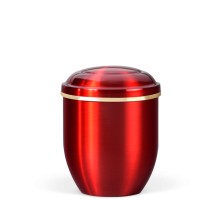 Mini Urne Bordeaux Rot Goldband               Durchm