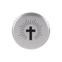 MemoriButton silber Kreuz