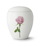 Keramik Edition Bianco mattweiß glasiert rosa Rose